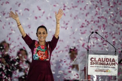 Mexican presidential candidate Claudia Sheinbaum is seen wearing traditional Indigenous cl