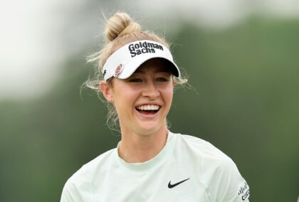 World number one Nelly Korda has a laugh during practice for the LPGA's Chevron Championsh