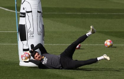 Real Madrid's Belgian goalkeeper Thibaut Courtois has missed the season injured but is clo