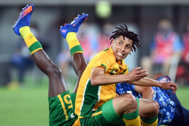 South African defender Luke Fleurs (R) played for Johannesburg's popular Kaizer Chiefs tea