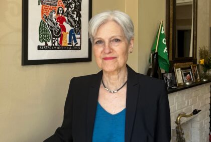 US Green Party presidential hopeful Jill Stein poses in New York on April 15, 2024