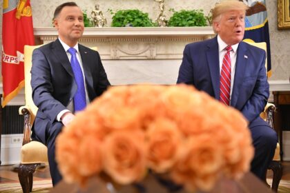 Then-US president Donald Trump meets with Polish President Andrzej Duda in the Oval Office