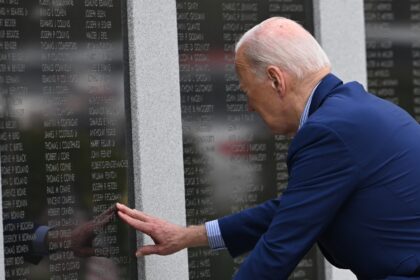 US President Joe Biden pays respects to his uncle World War II veteran Ambrose J, Finnegan