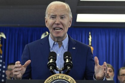 US President Joe Biden speaks during an event at the United Steelworkers Headquarters in P
