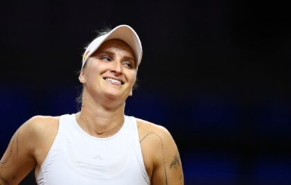 Winning smile: Marketa Vondrousova after defeating Aryna Sabalenka