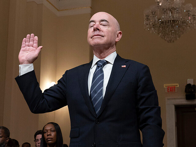 Homeland Security Secretary Alejandro Mayorkas is sworn-in before the House Committee on H