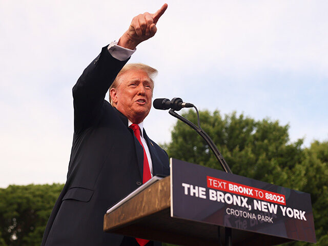 Former President Donald Trump speaks at a rally, Thursday, May 23, 2024, in the Bronx boro