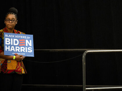 Supporters gather during a campaign event with President Joe Biden at Girard College, Wedn