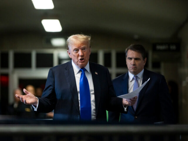 Former President Donald Trump arrives at Manhattan criminal court during jury deliberation