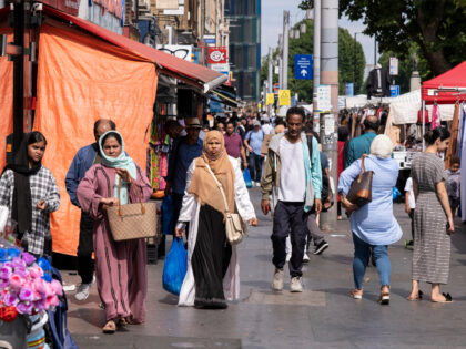 Street scene at Whitechapel Market on Whitechapel High Street on 13th July 2022 in London,