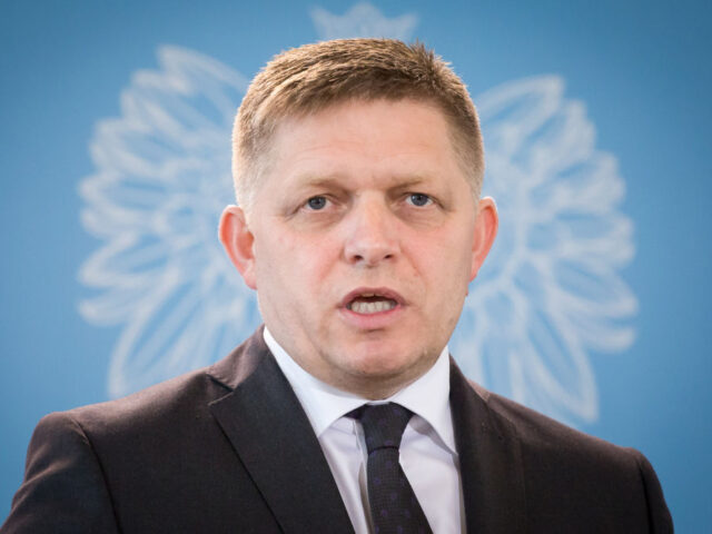 Robert Fico during the press conference at Chancellery of the Prime Minister in Warsaw, Po