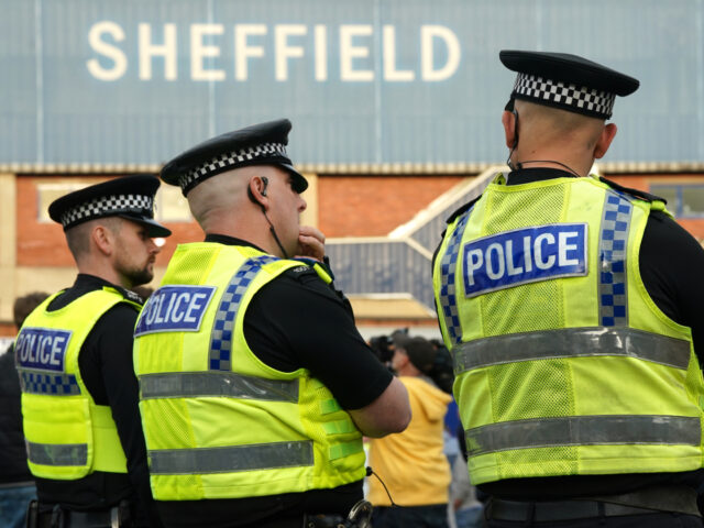Police on patrol prior to the Sky Bet League One play-off semi-final second leg match at H