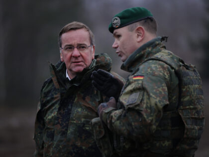 MOECKERN, GERMANY - JANUARY 26: New German Defence Minister Boris Pistorius speaks with a