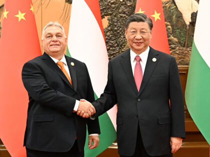 Chinese President Xi Jinping meets with Hungarian Prime Minister Viktor Orban at the Great