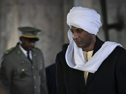 Prime Minister of Niger Ali Mahamane Lamine Zeine pays his respect at the mausoleum of Gaz