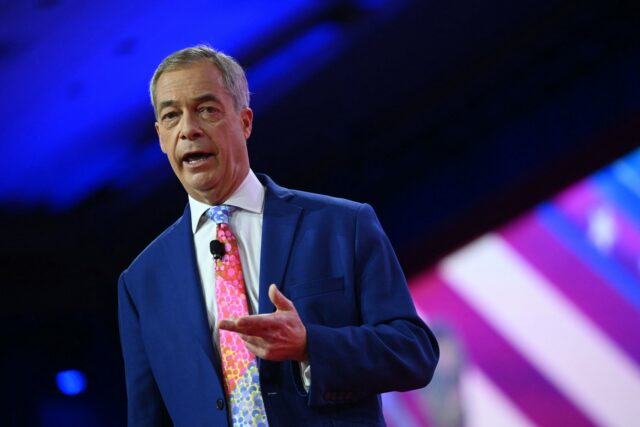 Former Leader of the Brexit Party, Nigel Farage speaks at the Conservative Political Actio