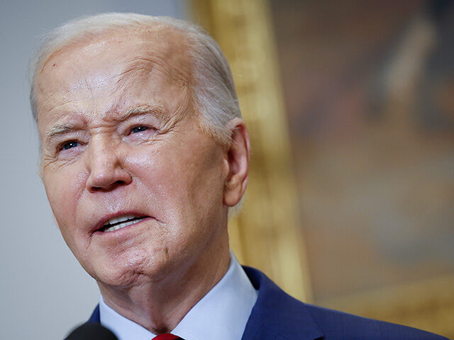 U.S. President Joe Biden speaks from the Roosevelt Room of the White House on May 02, 2024