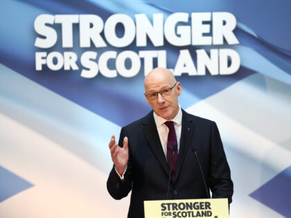 GLASGOW, SCOTLAND - MAY 6: The new SNP Leader, John Swinney MSP, delivers an acceptance sp