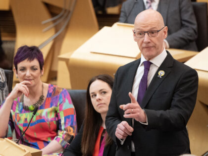 First Minister of Scotland John Swinney speaks during his debut at First Minster's Questio