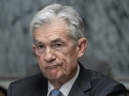 US Chair of the Federal Reserve Jerome Powell looks during an open session of the Financia