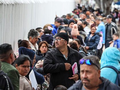 Tijuana, Mexico, Thursday, April 25, 2024 - Hundreds of asylum seekers who used a CBP phon