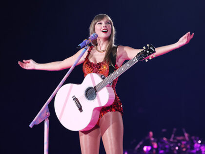 Taylor Swift performs onstage during "Taylor Swift | The Eras Tour" at La Defens