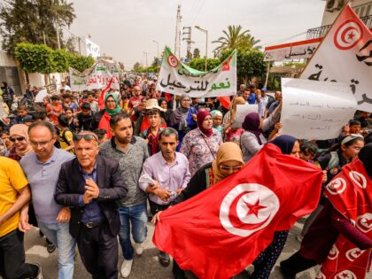 SFAX, TUNISIA - MAY 18: Tunisians gather to demonstrate demanding a permanent solution to