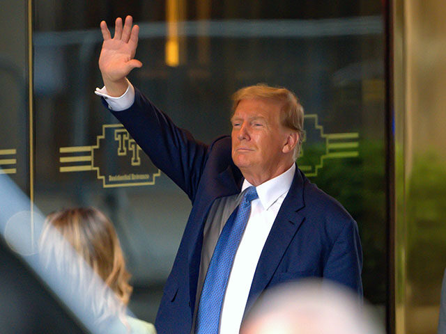 Former U.S. President Donald Trump arrives to Trump Tower on May 20, 2024 in New York City