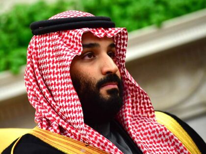 Crown Prince Mohammed bin Salman of the Kingdom of Saudi Arabia is seen during a meeting w