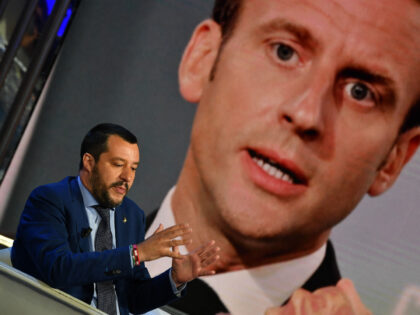 Italys Interior Minister and Deputy Prime Minister Matteo Salvini gestures as he speaks du