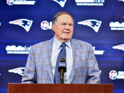 New England Patriots head coach Bill Belichick announces he is leaving the team during a p