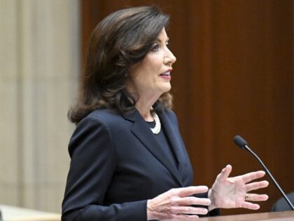 New York Gov. Kathy Hochul delivers her State of the State address in the Assembly Chamber