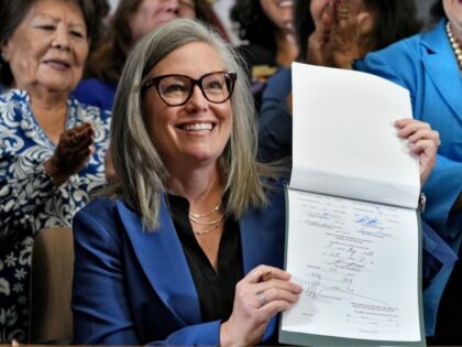 Arizona Gov. Katie Hobbs holds up the repeal of the Civil War-era near-total abortion ban,
