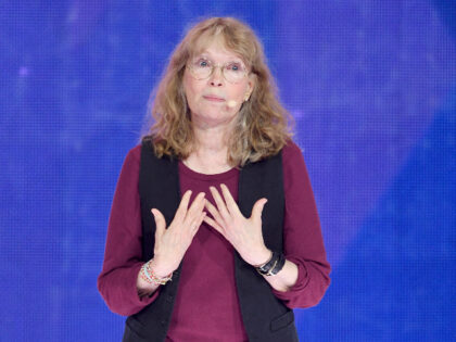 TORONTO, ON - SEPTEMBER 28: Mia Farrow attends WE Day on day 6 of the Invictus Games Toron