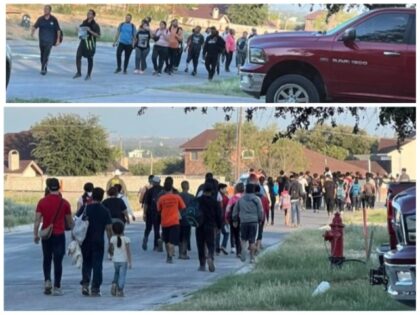 Migrants march through Eagle Pass Texas neighborhood after breaching border (Eagle Pass Re
