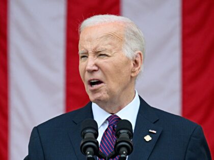 US President Joe Biden speaks at the 156th National Memorial Day observance at Arlington N