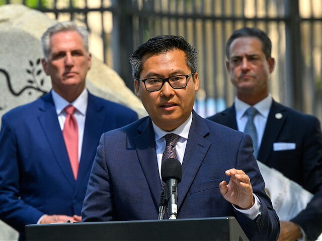 Santa Ana, CA - June 16: California State Assemblyman Vince Fong (Bakersfield) during a pr