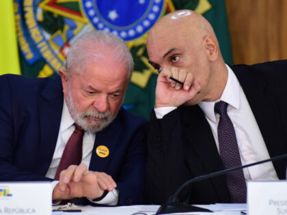 BRASILIA, BRAZIL - APRIL 18: Brazilian President Luiz Inacio Lula da Silva (L) and Preside