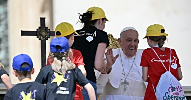 Pope Francis Meets with Ukrainian and Palestinian Children