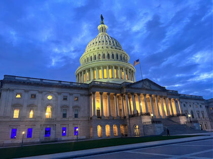 House Majority Whip Rep. Tom Emmer (R-MN) lit up his office with blue lights in honor of l