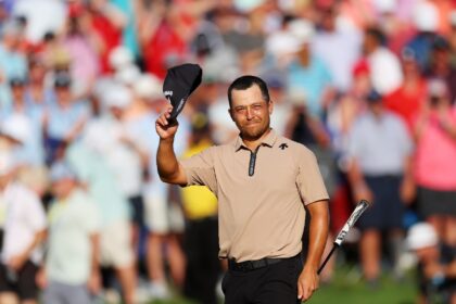 American Xander Schauffele celebrates after winning the 2024 PGA Championship
