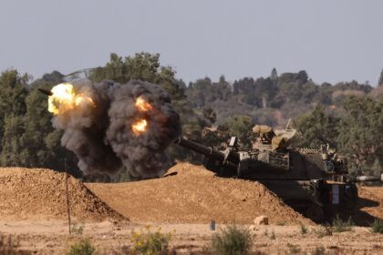 An Israeli mobile artillery unit fires toward Gaza from southern Israel -- US President Jo