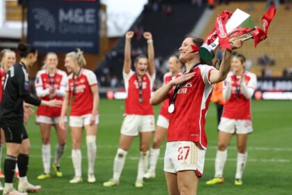 Arsenal women's team won the League Cup in March with a 1-0 win over Chelsea