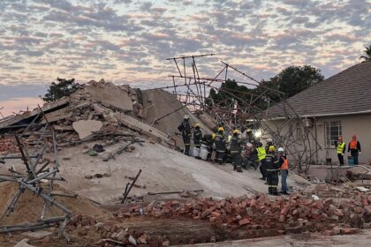 At least six people died in the collapse of a building under construction in the South Afr