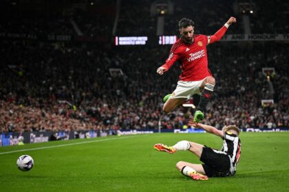 Bruno Fernandes (top) said he will stay at Manchester United as long as he is wanted