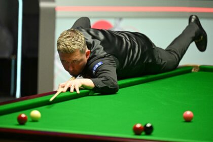 Eyeing the title: England's Kyren Wilson is three frames away from victory at 15-10 ahead
