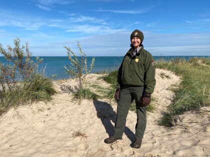 Geologist Laura Brennan is seen in Indiana Dunes National Park, where she has worked for t