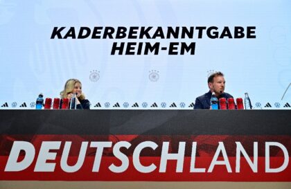 Germany head coach Julian Nagelsmann (R) announced a 27-man squad ahead of the Euros which