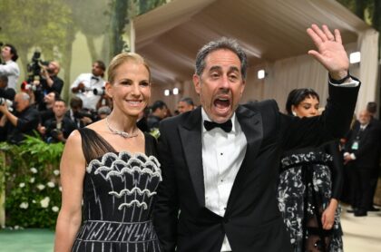 Jerry Seinfeld and his wife Jessica, shown here arriving for the Met Gala earlier this mon