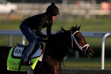 Kentucky Derby oddsmakers darling Fierceness trains at Churchill Downs ahead of Saturday's